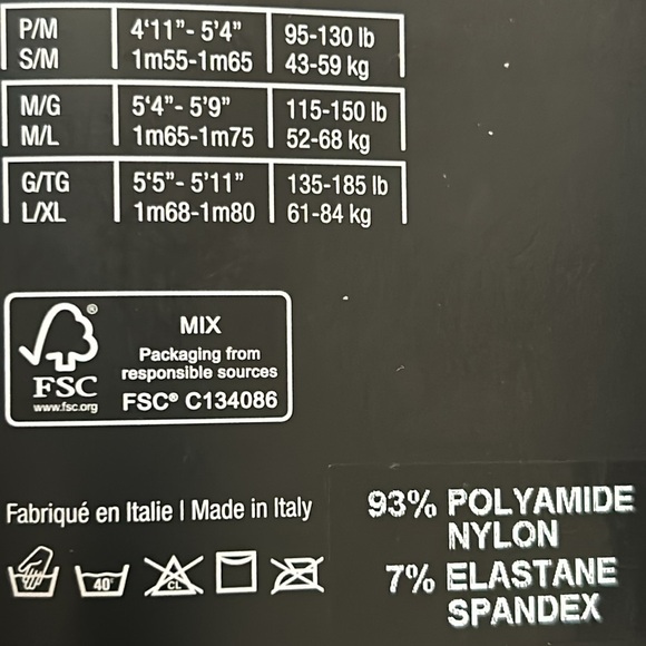 NWT Italian Tights in BLACK from Simons US M/L - Picture 4 of 5